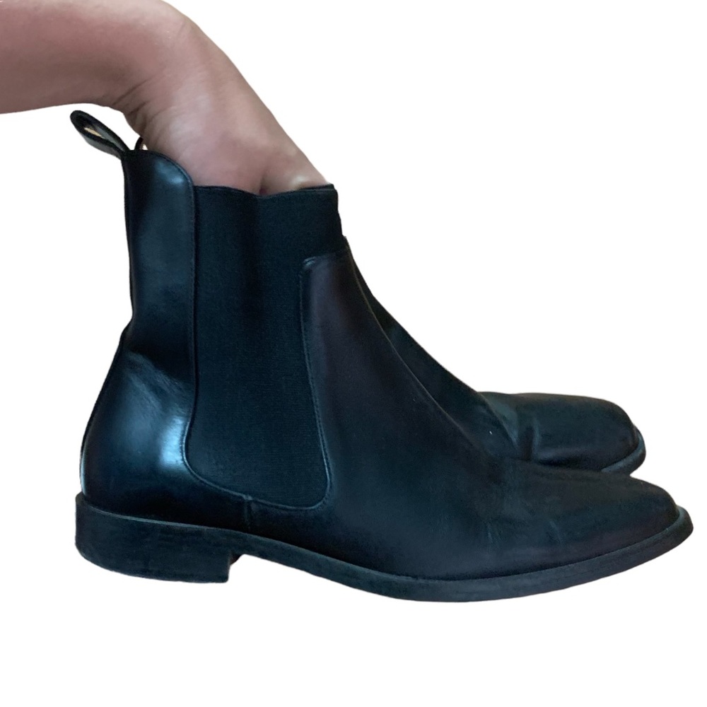 Everlane Black The Italian Leather Square Toe Chelsea Boot | Sz 6.5